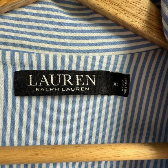 Lauren Ralph Lauren Striped Pajama Top Button Front Shirt XL - Picture 4 of 8